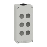 SCHNEIDER ELECTRIC Empty control station Harmony XAP, XB2 SL, zinc alloy, grey, M25, 6 cut-outs 22mm, 80x175x51.5