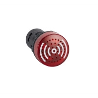 Illuminated buzzer, Easy Harmony XB2, plastic, red, 22mm, 90dB, 220V AC