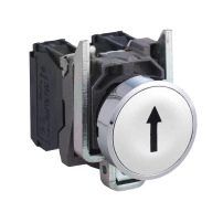 SCHNEIDER ELECTRIC Push button, metal, white, 22mm, spring return, marked UP ARROW, 1NO