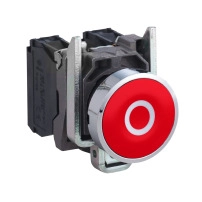 SCHNEIDER ELECTRIC Push button, metal, flush, red, 22mm, spring return, marked O, 1NC /CF-24-00199/
