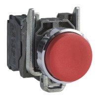 SCHNEIDER ELECTRIC Push button, metal, projecting, red, 22mm, spring return, 1NC