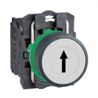 SCHNEIDER ELECTRIC Push button, plastic, flush, white, Ø22, spring return, marked UP ARROW, 1 NO
