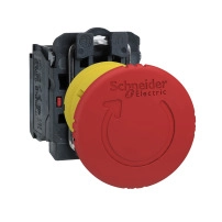 SCHNEIDER ELECTRIC Emergency stop switching off pushbutton red Ø40 Ø22 latching turn release 1NC
