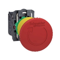 SCHNEIDER ELECTRIC Emergency stop switching off, plastic, red mushroom, 22mm, 1NO+1NC