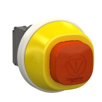 SCHNEIDER ELECTRIC Illuminated emergency stop, Ø22, white/red LED, 24V AC/DC, 1NO+2NC