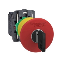 Emergency stop push button, emergency switching off push button, Harmony XB5, O 40 head key release 455E