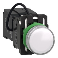 Pilot Light white plast LED lens 400V