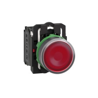 Свет. бутон червен LED 230V NC+NO