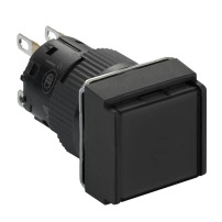 SCHNEIDER ELECTRIC Бутон, квадратен, черен, 16mm, пружинно връщане, 1CO
