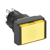 SCHNEIDER ELECTRIC Rectangle yellow illuminated pushbutton Ø16-flush springreturn 24VDC 1CO