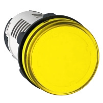 SCHNEIDER ELECTRIC Monolithic pilot light, plastic, yellow, Ø22, integral LED, 230-240V AC
