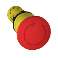 SCHNEIDER ELECTRIC Emergency stop Ø22, red, mushroom head Ø40mm, turn to release, 1NO+1NC