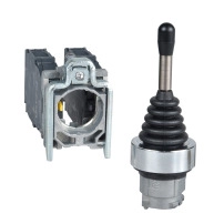 SCHNEIDER ELECTRIC Joystick controller, metal, 22mm, 4 directions, spring return, 1NO