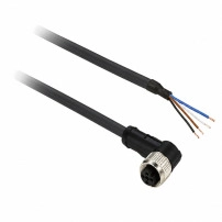 PRE WIRED CONNECTOR, PVC, FEMALE, M12, 3