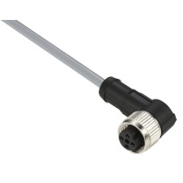 PRE WIRED CONNECTOR, PVC, FEMALE, M12, 4