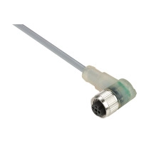 PRE WIRED CONNECTOR, PVC, FEMALE, M12, 3