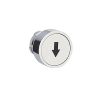 Push button head, Easy Harmony XB2, metal, flush, white, 22mm, spring return, marked UP ARROW