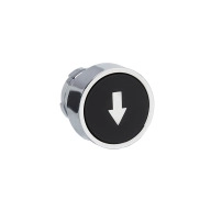 Push button head, Easy Harmony XB2, metal, flush, black, 22mm, spring return, marked DOWN ARROW