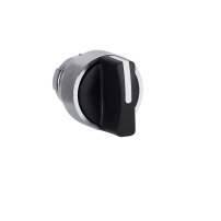Selector switch head, Easy Harmony XB2, metal, black, 22mm, 3 positions, spring return from left, stay put on right