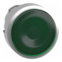 SCHNEIDER ELECTRIC Head for illuminated push button, metal, green flush, 22mm, LED