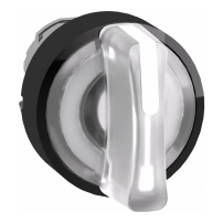 SCHNEIDER ELECTRIC Head for illuminated selector switch, metal, white handle, 22mm, LED, 3 positions
