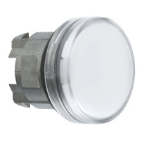 SCHNEIDER ELECTRIC Head for pilot light, metal, white, 22mm, plain lens for BA9s bulb