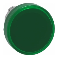 SCHNEIDER ELECTRIC Head for pilot light, green, 22mm, with plain lens, LED