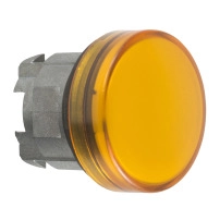 SCHNEIDER ELECTRIC Pilot light head, metal, orange, 22mm, plain lens for BA9s bulb