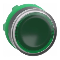 SCHNEIDER ELECTRIC Head for illuminated push button, plastic, green flush, 22mm,  LED