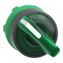 SCHNEIDER ELECTRIC Head for illuminated selector switch, green handle, 22mm, LED, 2 positions