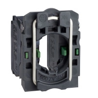 SCHNEIDER ELECTRIC Single contact block with body fixing collar, plastic, screw clamp terminal, 2NO