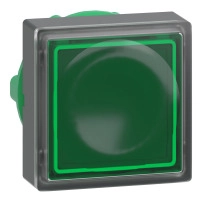 Head Ill PB metal green square flush LED