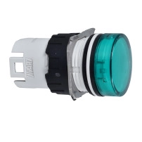 PILOT LIGHT HEAD DIAM 16 ROUND GREEN PLA