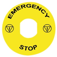 SCHNEIDER ELECTRIC Маркировка, жълта, 90mm, EMERGENCY STOP